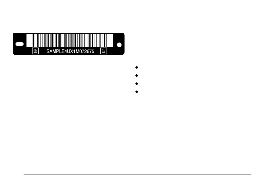 Vehicle identification number (vin), Engine identification, Service parts identification label | Pontiac 2003 Vibe User Manual | Page 315 / 381