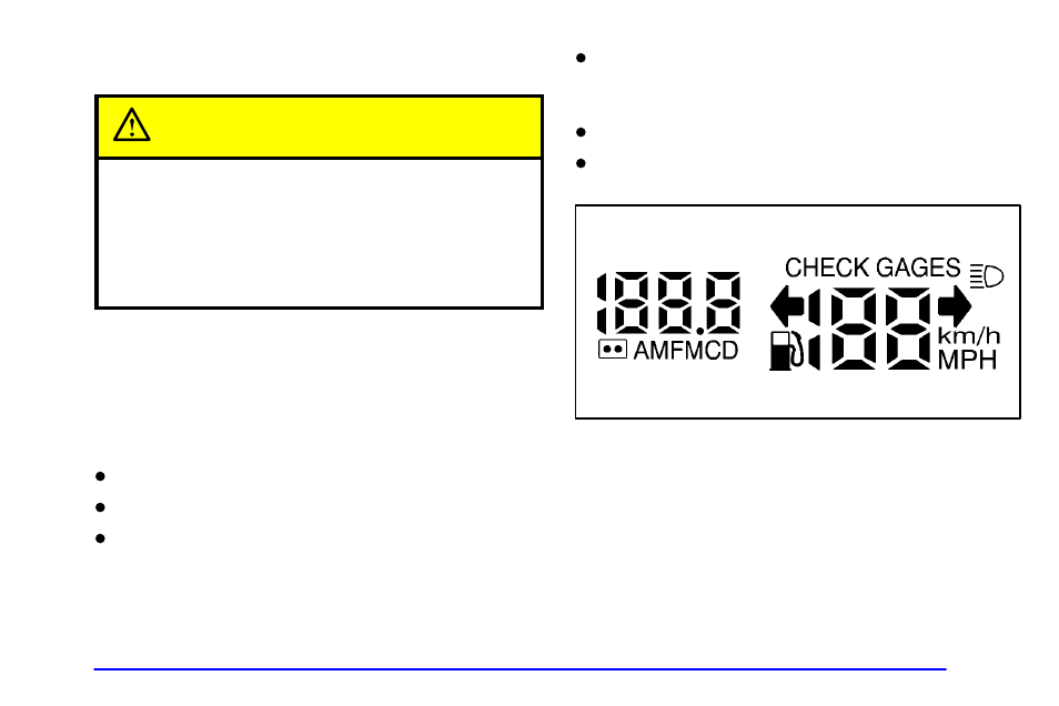 Head-up display (hud) (option), Head, Up display (hud) (option) caution | Pontiac 2002 Bonneville User Manual | Page 172 / 427