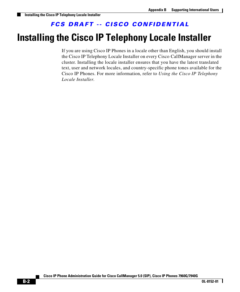 Installing the cisco ip telephony locale installer | Cisco OL-8152-01 User Manual | Page 2 / 2