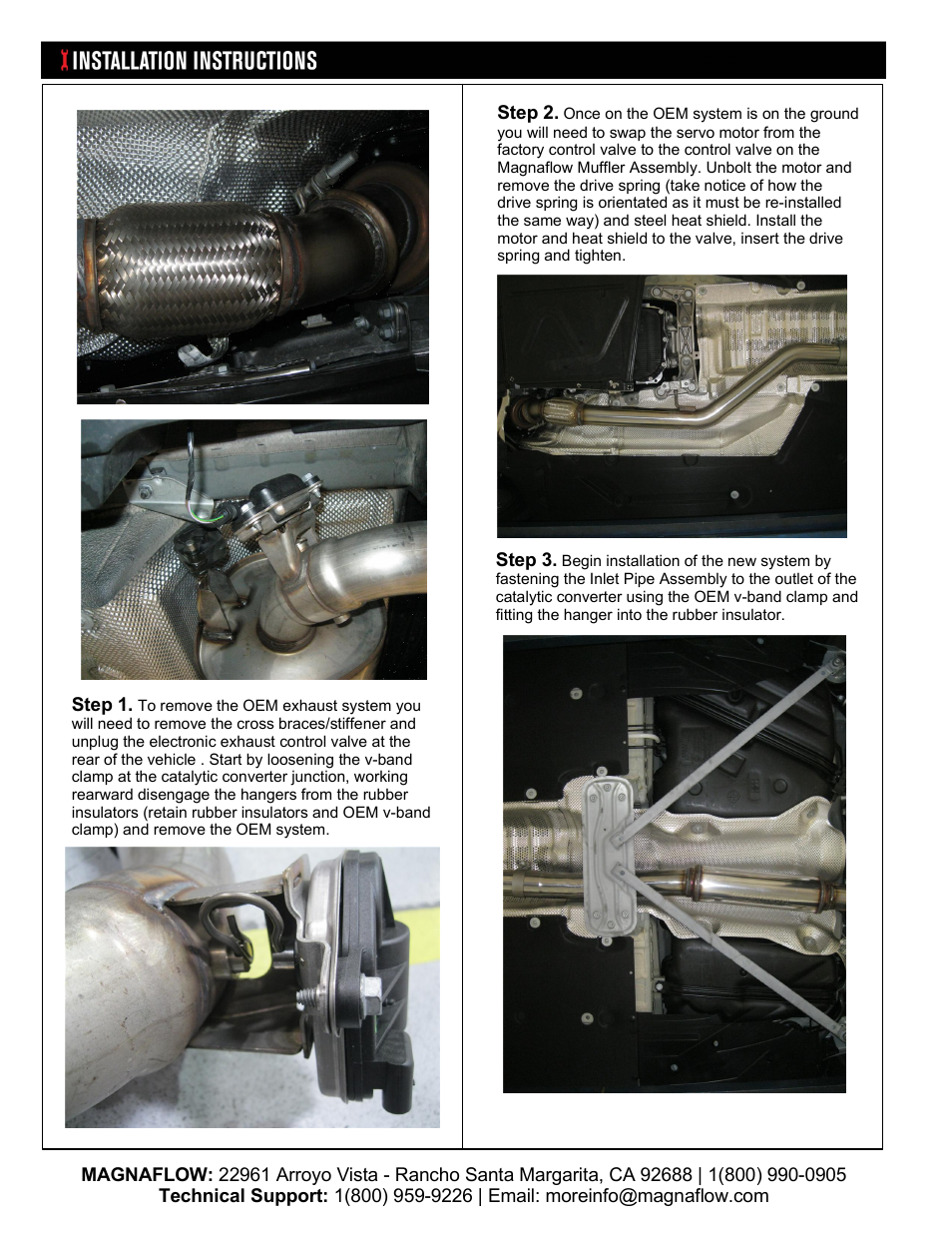 MagnaFlow BMW 435I Stainless Cat-Back System PERFORMANCE EXHAUST User Manual | Page 2 / 3