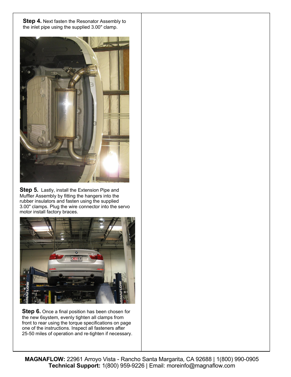 MagnaFlow BMW 435I Stainless Cat-Back System PERFORMANCE EXHAUST User Manual | Page 3 / 3