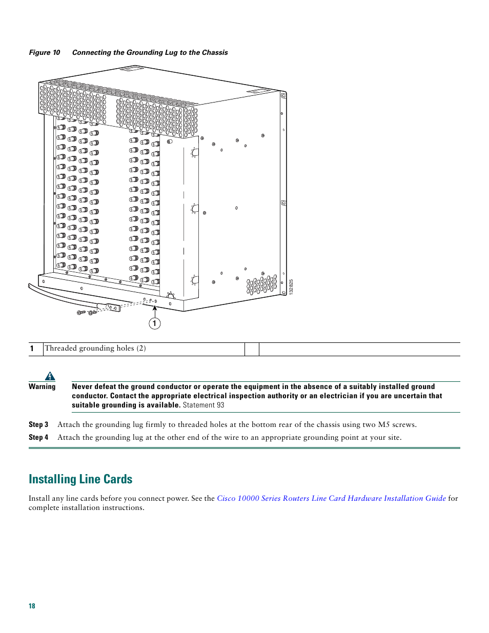 Installing line cards | Cisco 10008 User Manual | Page 18 / 48