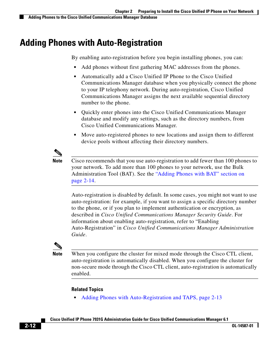 Adding phones with auto-registration | Cisco OL-14587-01 User Manual | Page 12 / 16