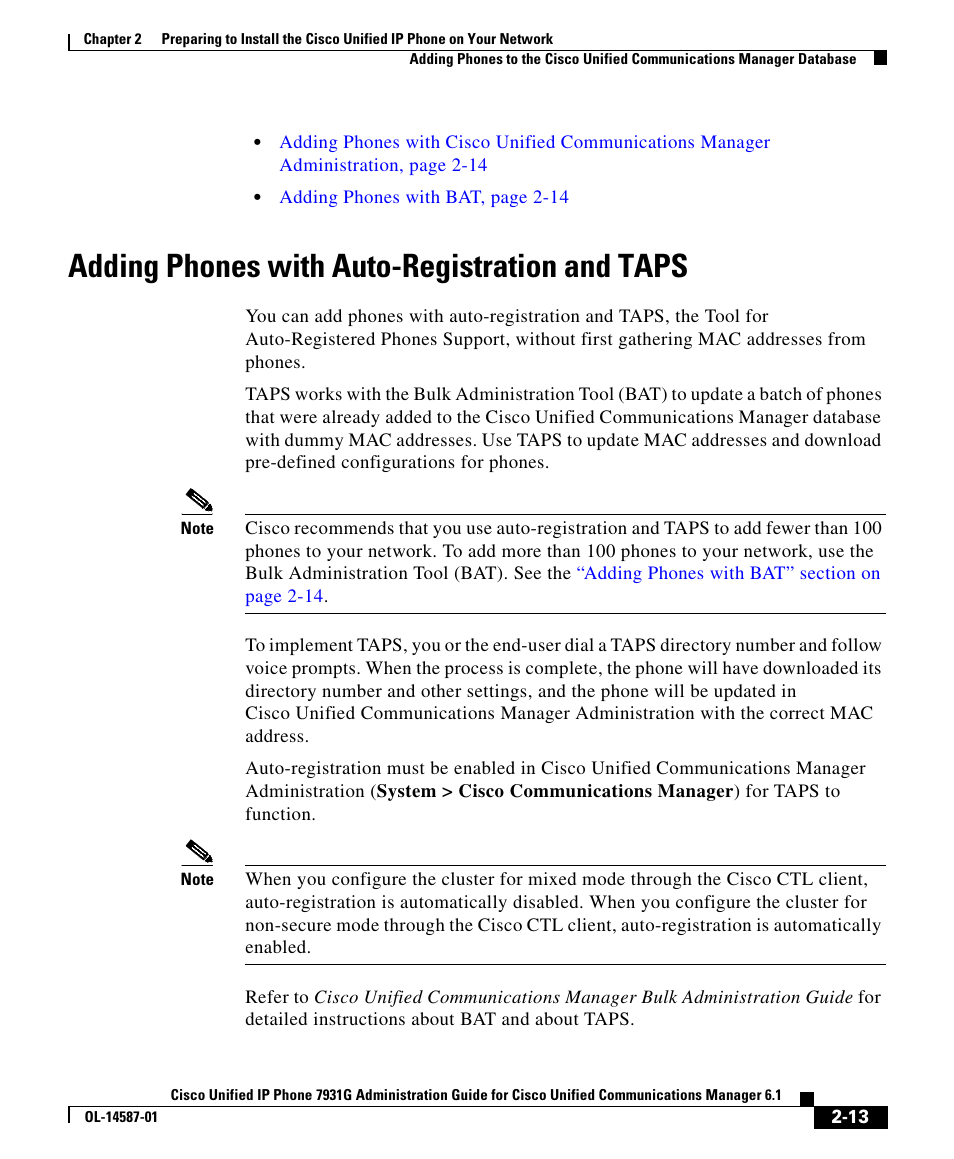 Adding phones with auto-registration and taps | Cisco OL-14587-01 User Manual | Page 13 / 16