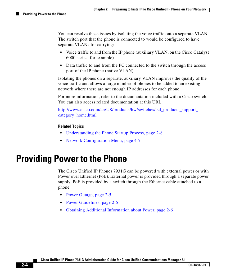 Providing power to the phone | Cisco OL-14587-01 User Manual | Page 4 / 16