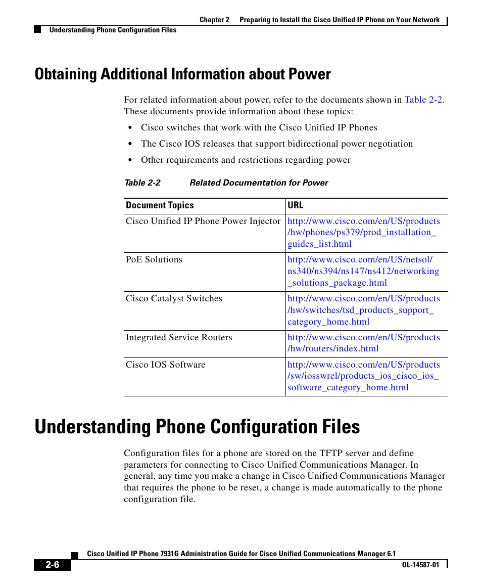 Obtaining additional information about power, Understanding phone configuration files | Cisco OL-14587-01 User Manual | Page 6 / 16