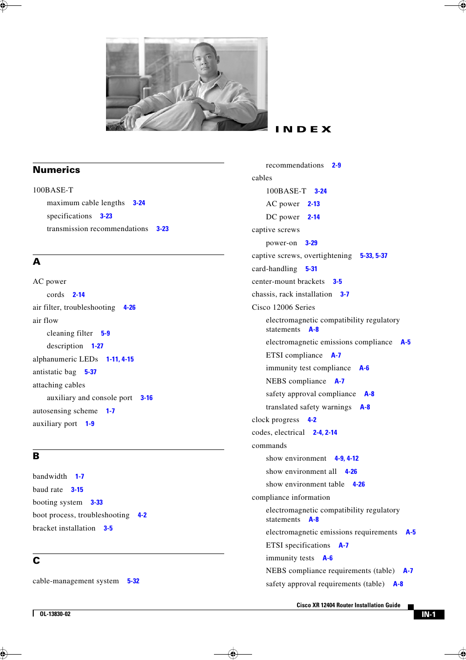 Index, N d e x, Numerics | Cisco XR 12404 User Manual | Page 175 / 178