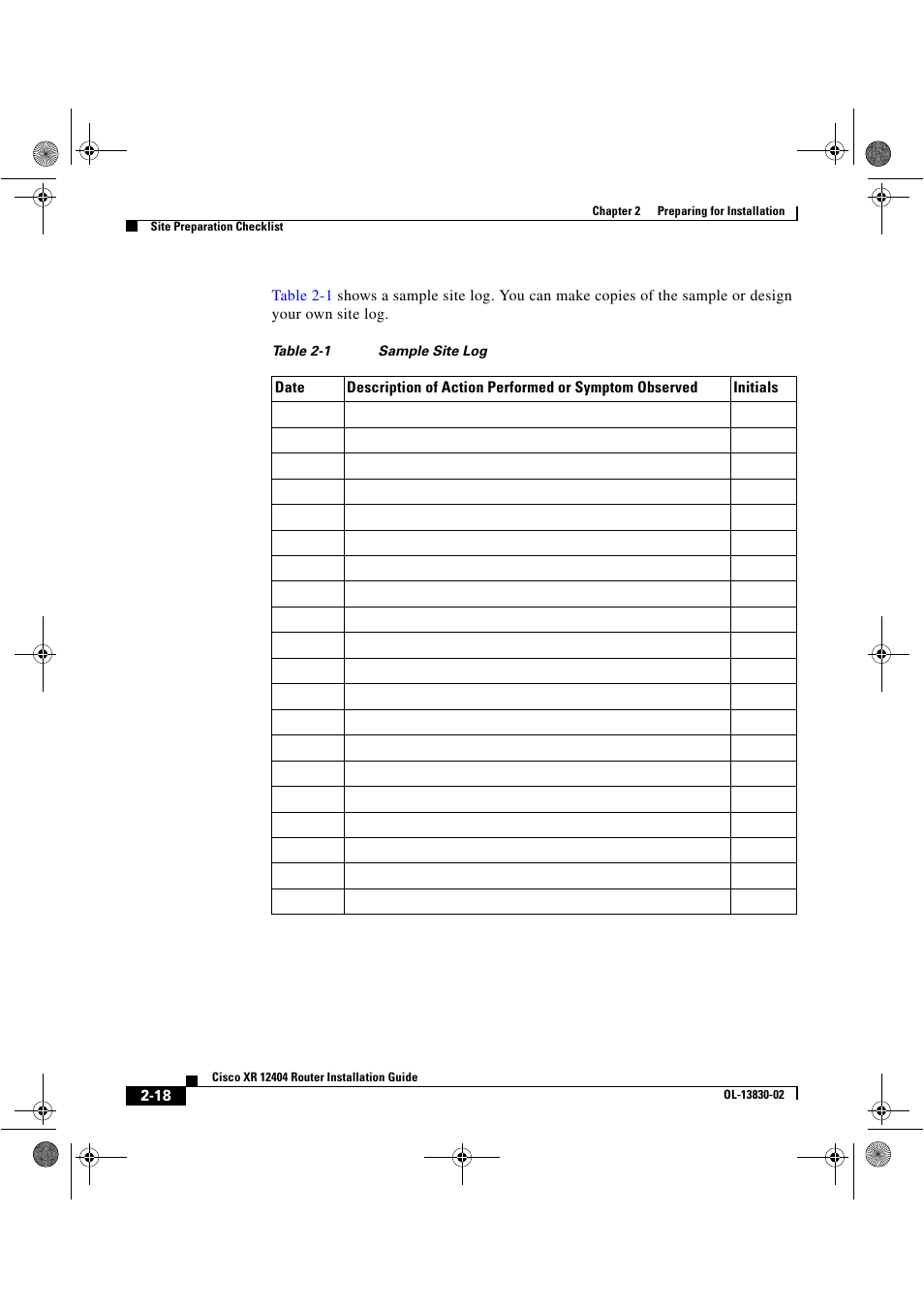 Table 2-1 | Cisco XR 12404 User Manual | Page 64 / 178