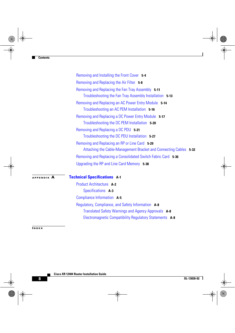 Cisco XR 12404 User Manual | Page 8 / 178