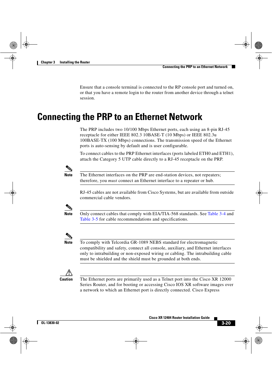 Connecting the prp to an ethernet network | Cisco XR 12404 User Manual | Page 85 / 178