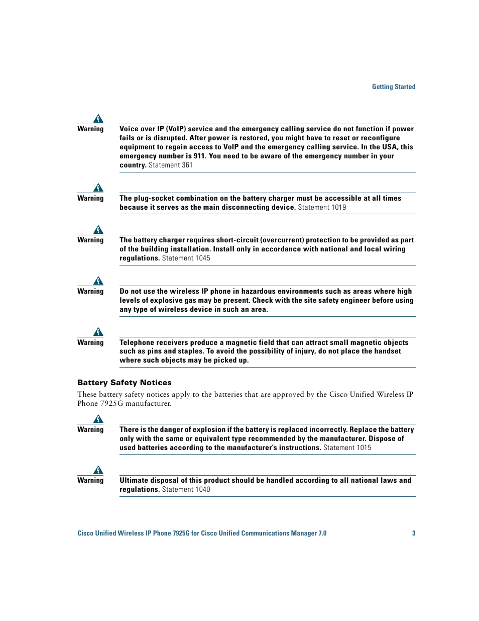 Cisco Cisco Unified Wireless IP Phone 7925G User Manual | Page 11 / 126