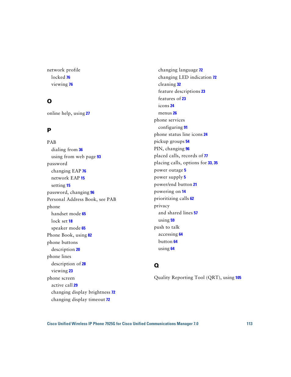 Cisco Cisco Unified Wireless IP Phone 7925G User Manual | Page 121 / 126