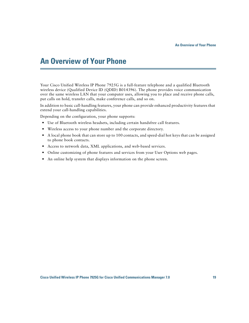 An overview of your phone | Cisco Cisco Unified Wireless IP Phone 7925G User Manual | Page 27 / 126