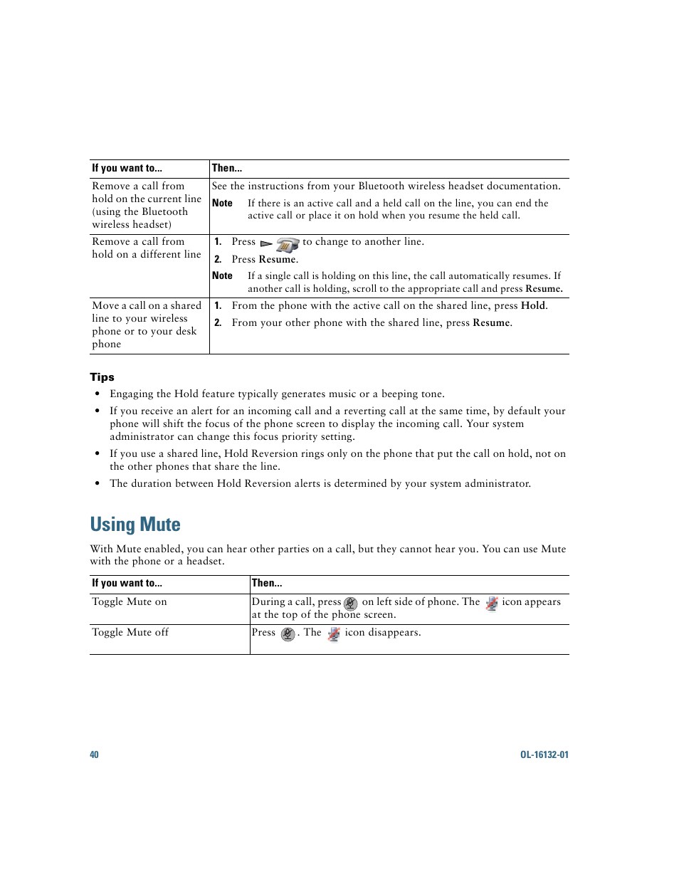 Using mute | Cisco Cisco Unified Wireless IP Phone 7925G User Manual | Page 48 / 126