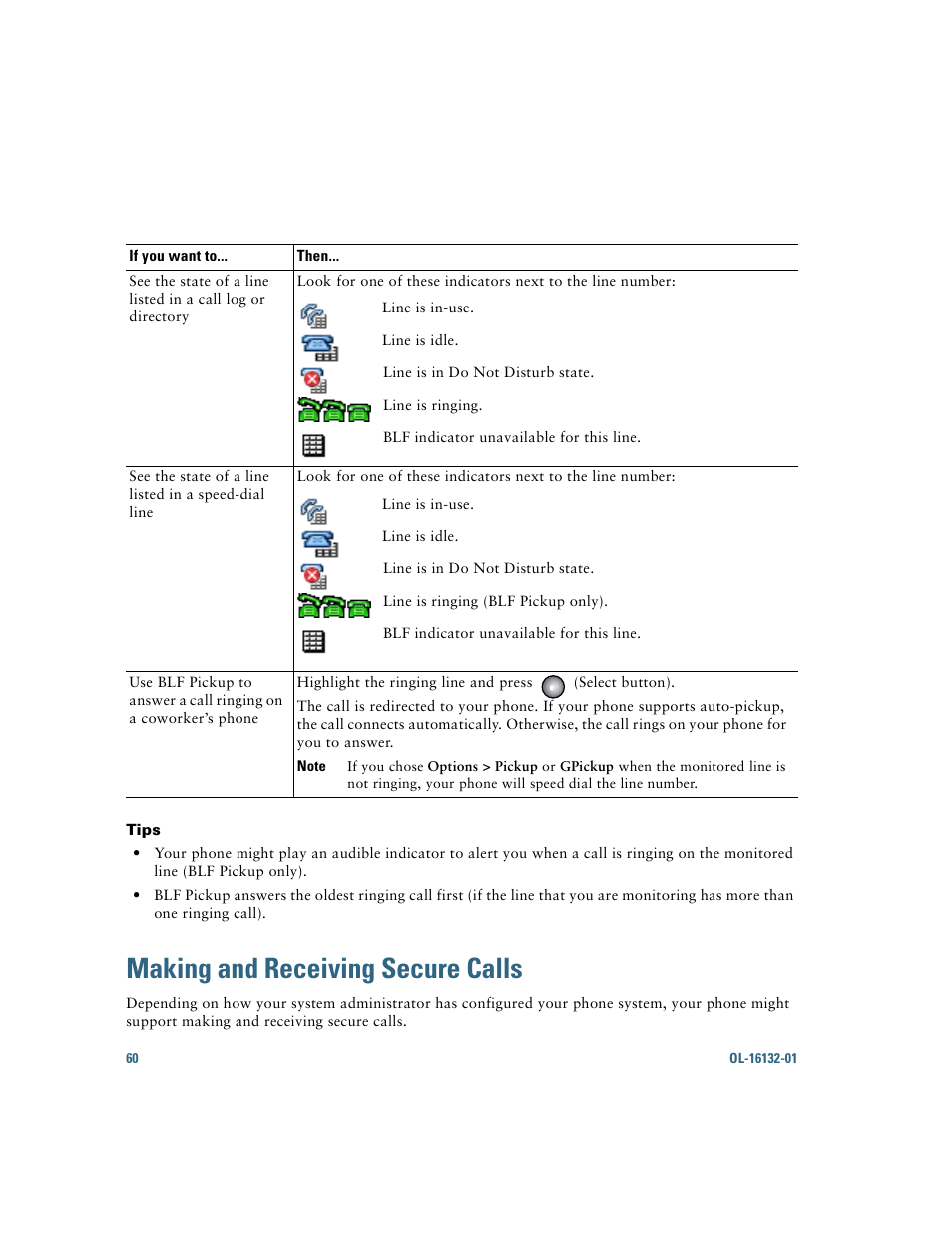 Making and receiving secure calls | Cisco Cisco Unified Wireless IP Phone 7925G User Manual | Page 68 / 126