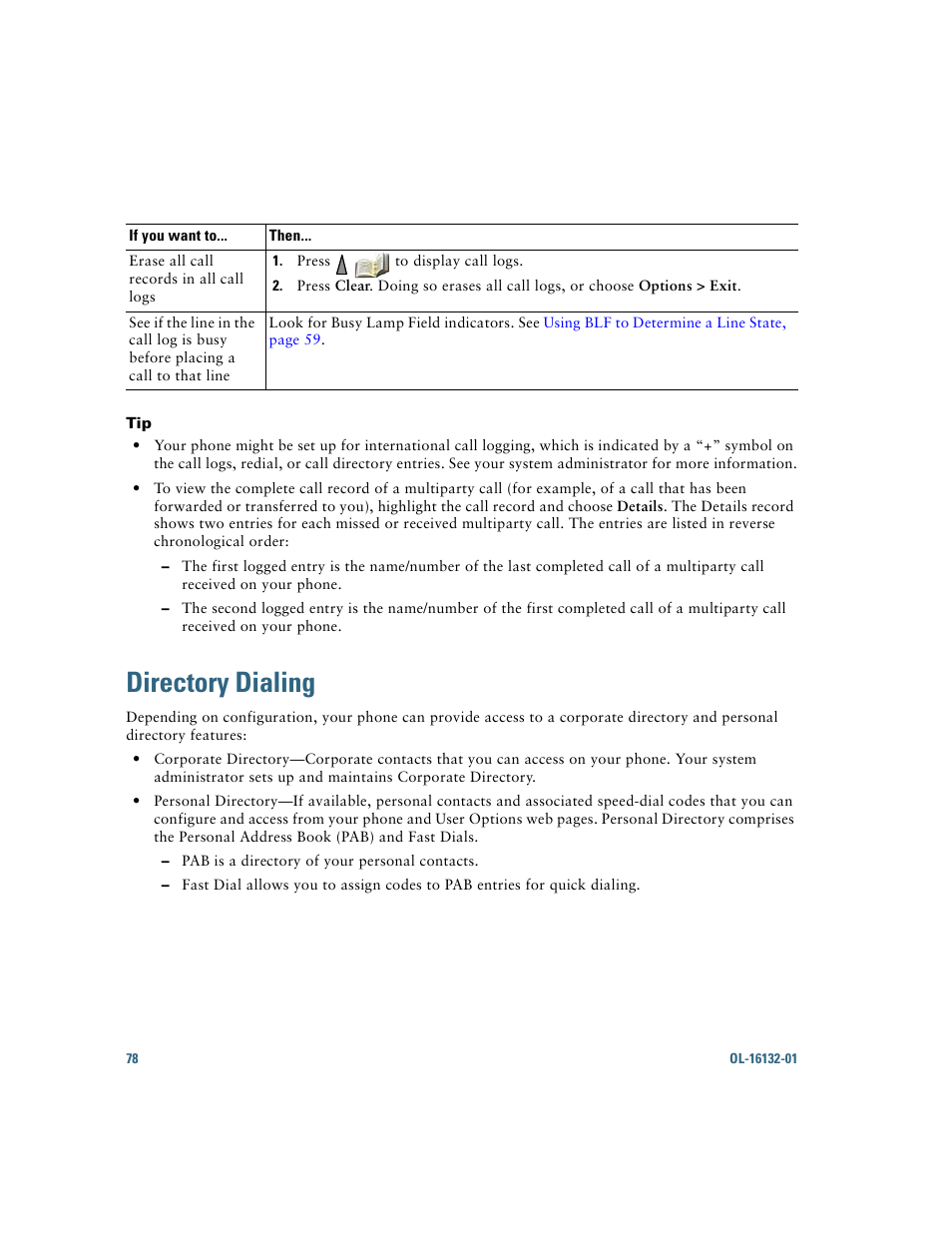 Directory dialing | Cisco Cisco Unified Wireless IP Phone 7925G User Manual | Page 86 / 126