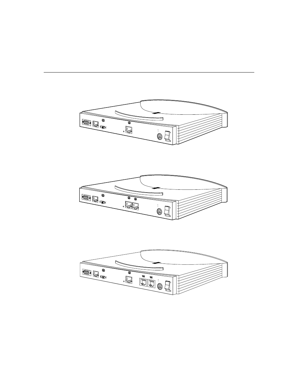 Figure1-3 rear panel, cisco761 router, Figure1-4 rear panel, cisco762 router, Figure1-5 rear panel, cisco765 router | Wn in figure 1-3 through | Cisco 700 series User Manual | Page 14 / 18