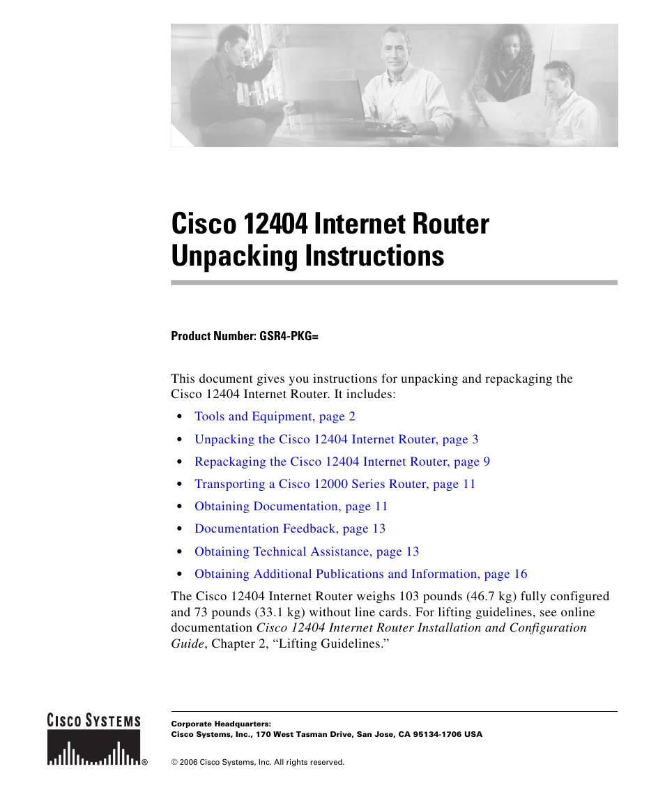 Cisco 12404 User Manual | 18 pages