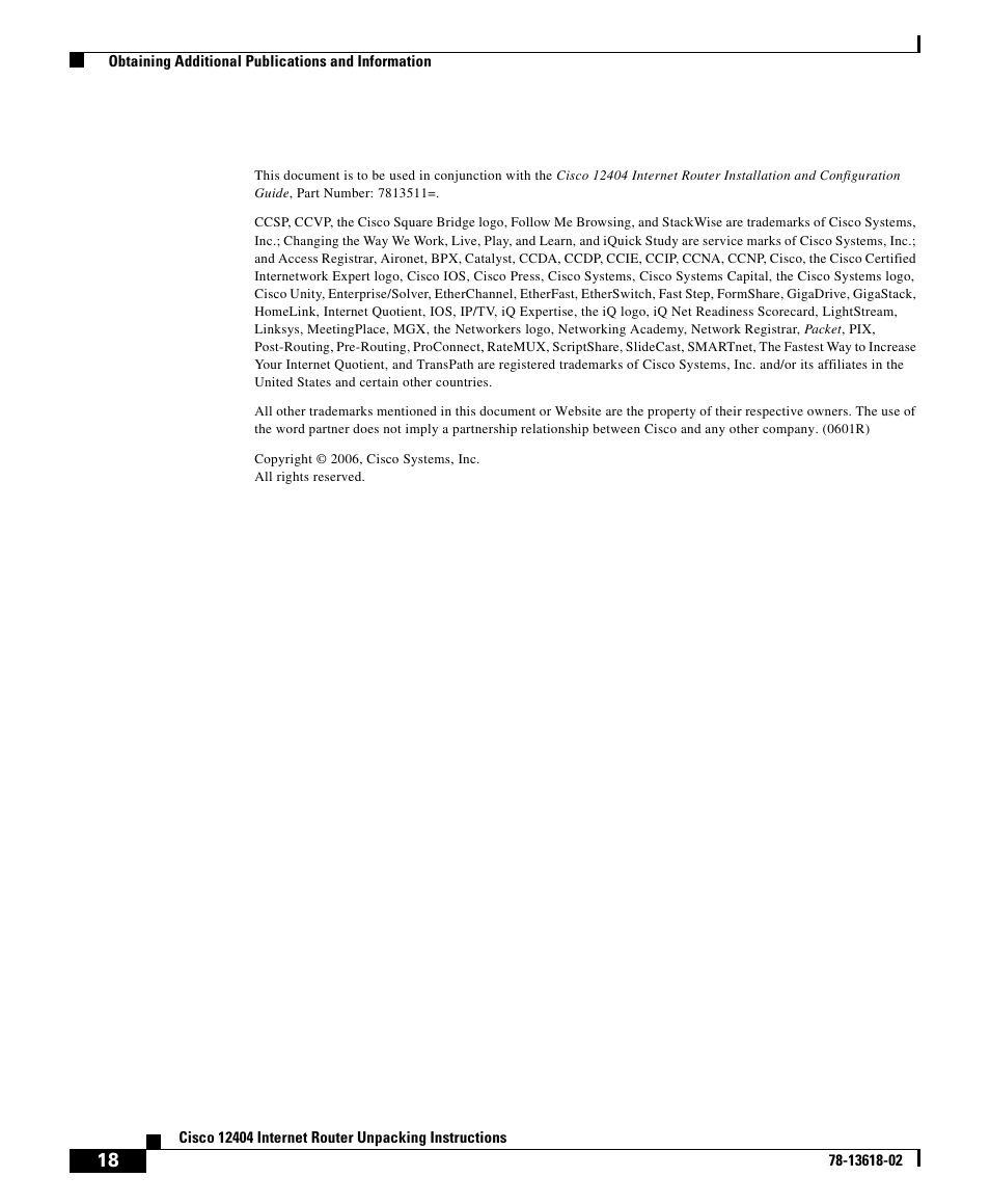 Cisco 12404 User Manual | Page 18 / 18