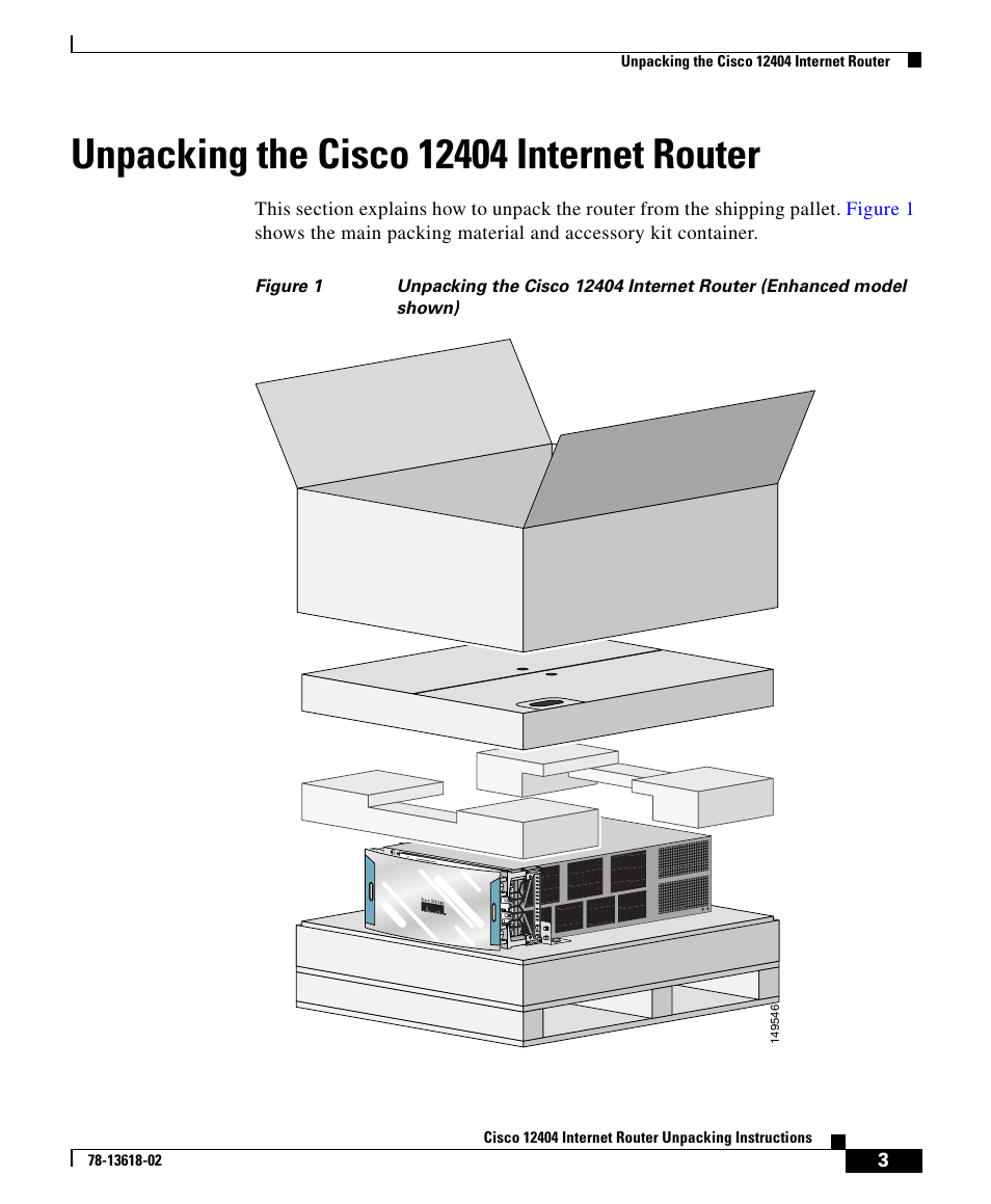 Unpacking the cisco 12404 internet router | Cisco 12404 User Manual | Page 3 / 18