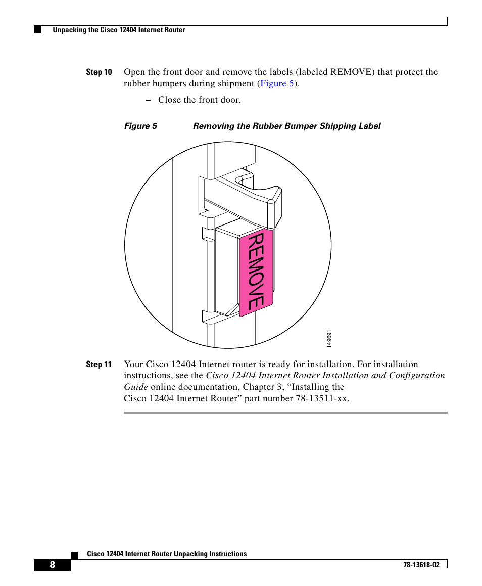 Remove | Cisco 12404 User Manual | Page 8 / 18