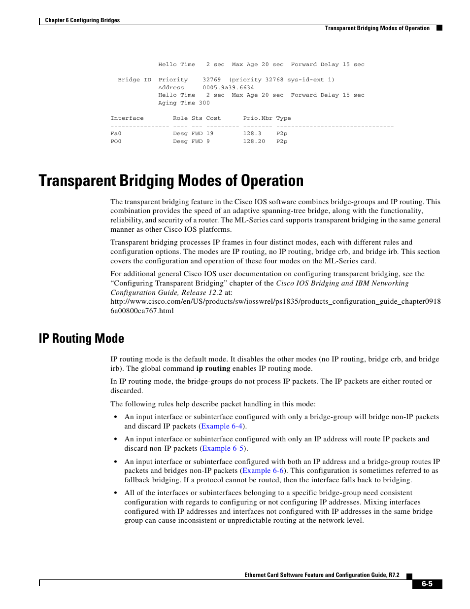 Transparent bridging modes of operation, Ip routing mode | Cisco 15327 User Manual | Page 101 / 584