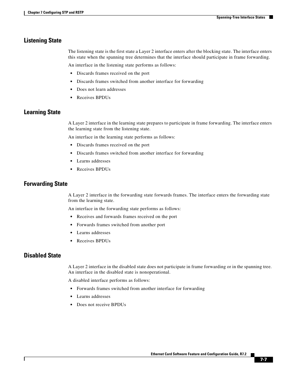 Listening state, Learning state, Forwarding state | Disabled state | Cisco 15327 User Manual | Page 113 / 584