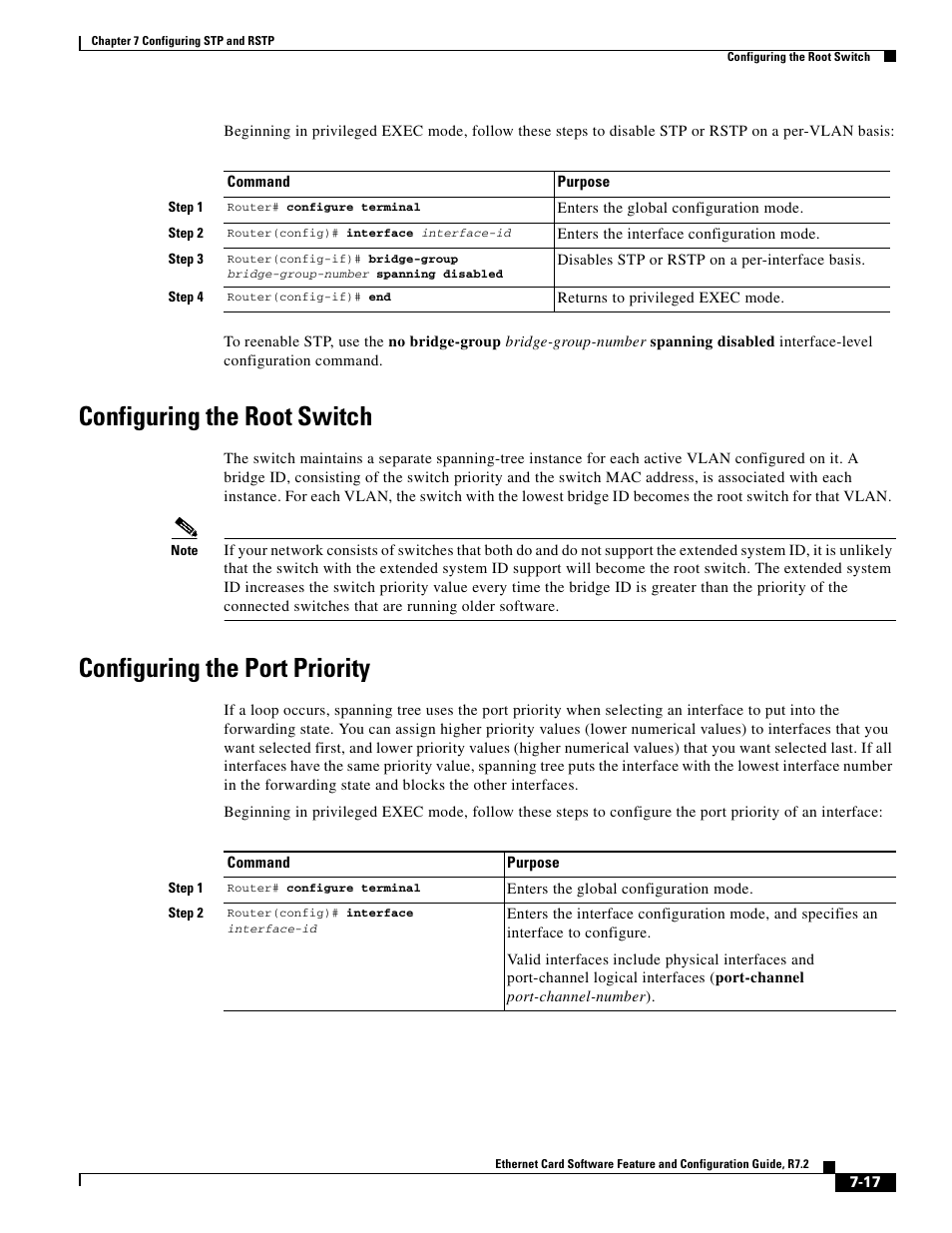 Configuring the root switch, Configuring the port priority | Cisco 15327 User Manual | Page 123 / 584