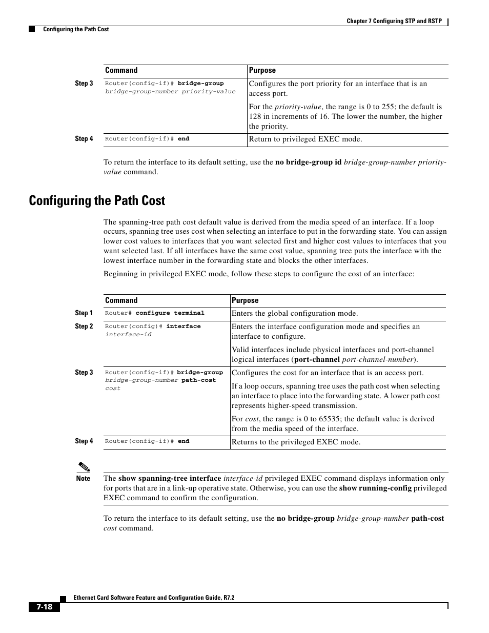 Configuring the path cost | Cisco 15327 User Manual | Page 124 / 584