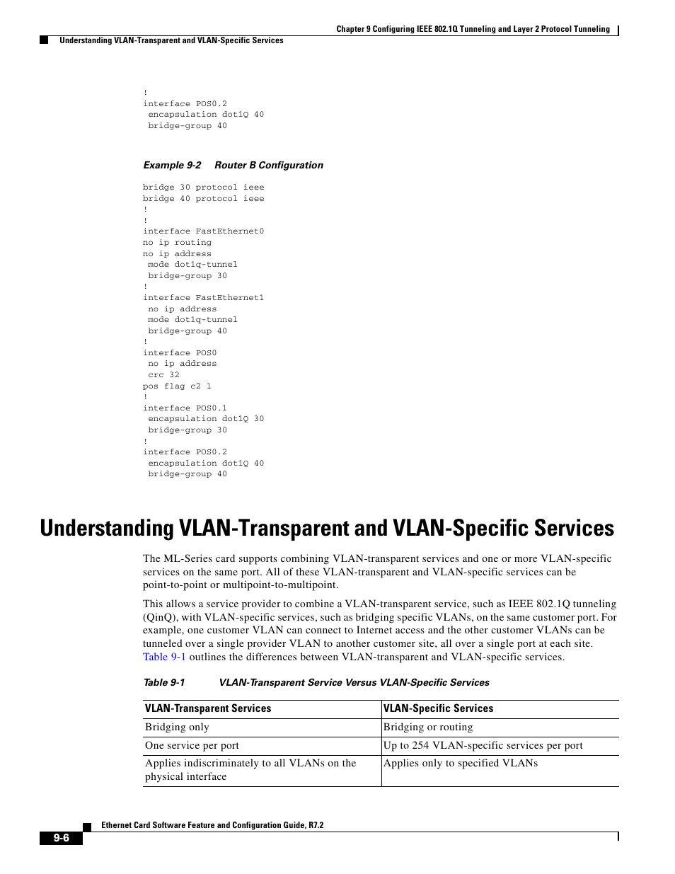 Table 9-1, Example 9-2, Applies to | Cisco 15327 User Manual | Page 140 / 584