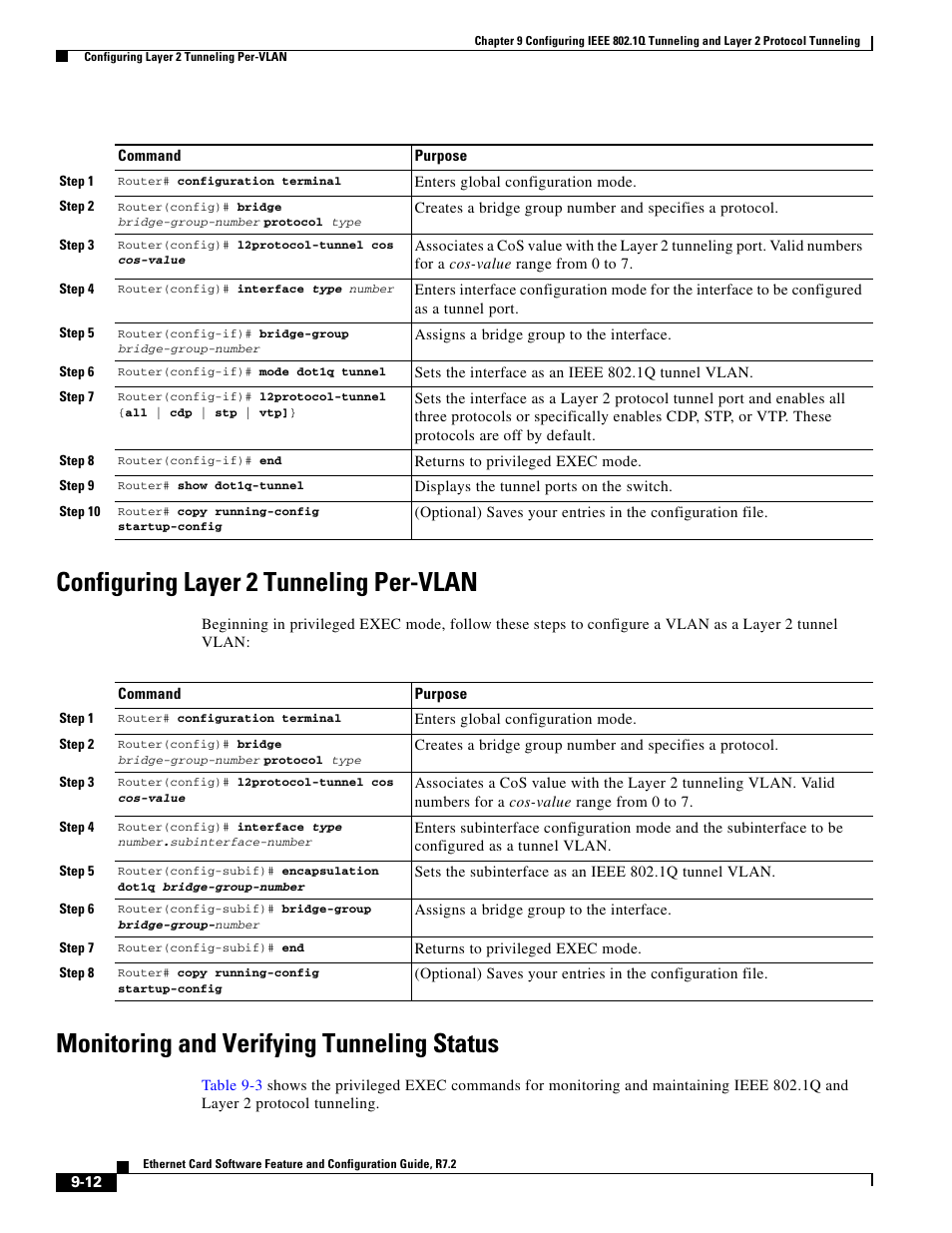 Configuring layer 2 tunneling per-vlan, Monitoring and verifying tunneling status | Cisco 15327 User Manual | Page 146 / 584