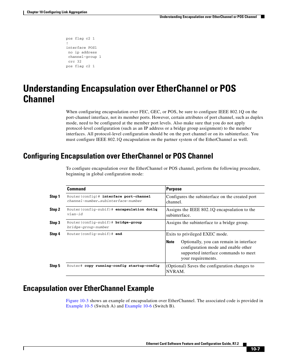 Encapsulation over etherchannel example | Cisco 15327 User Manual | Page 155 / 584