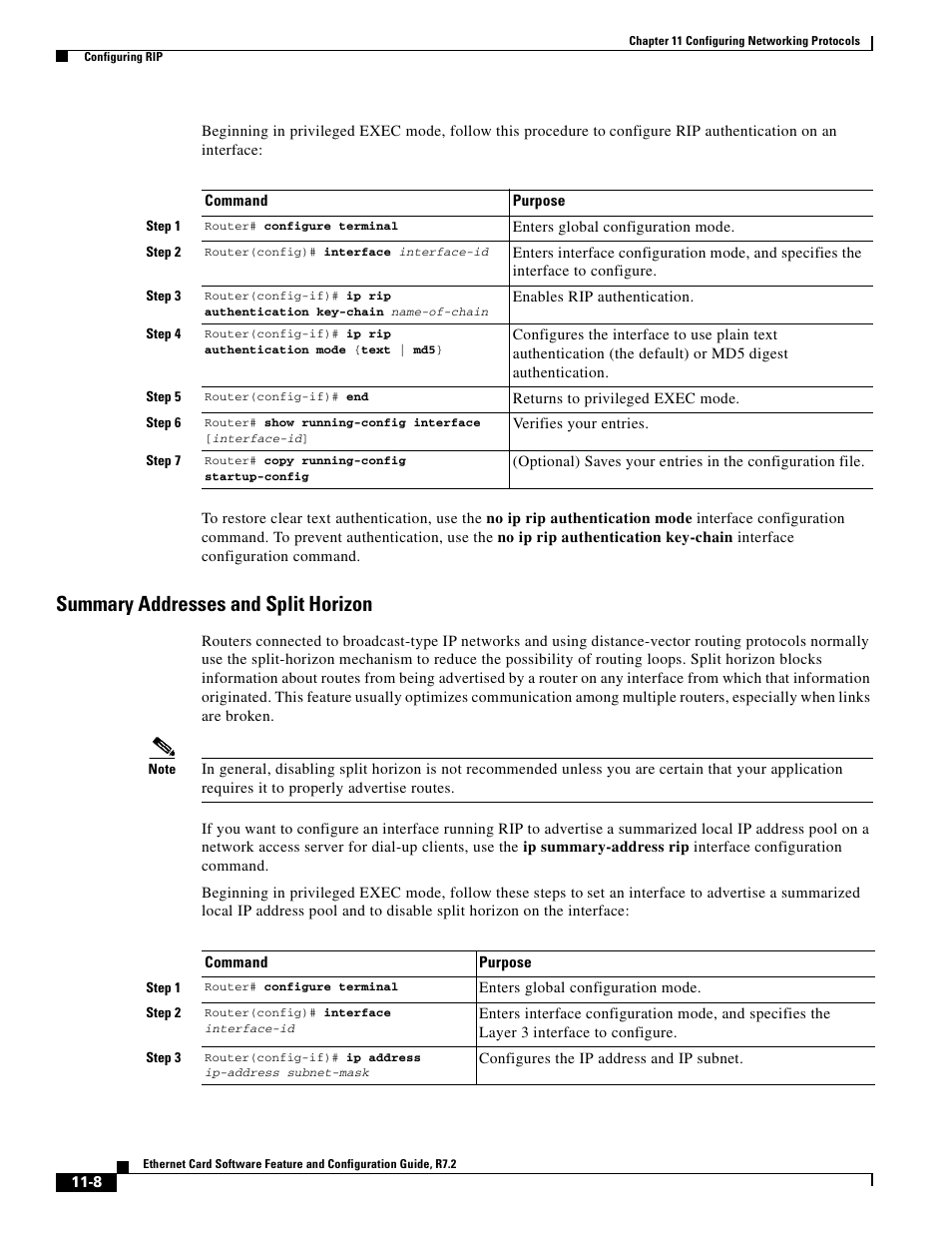 Summary addresses and split horizon | Cisco 15327 User Manual | Page 166 / 584