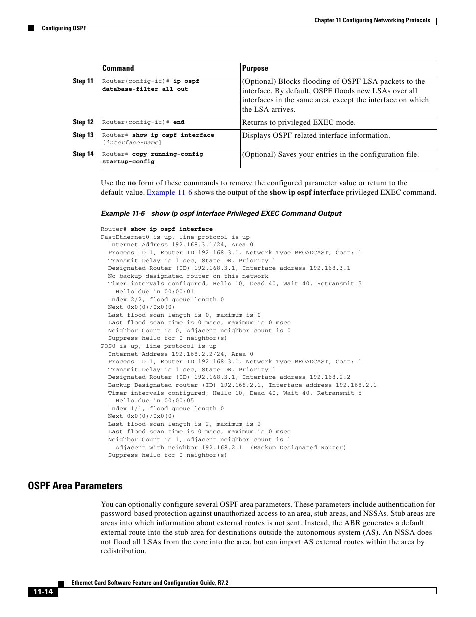 Ospf area parameters | Cisco 15327 User Manual | Page 172 / 584