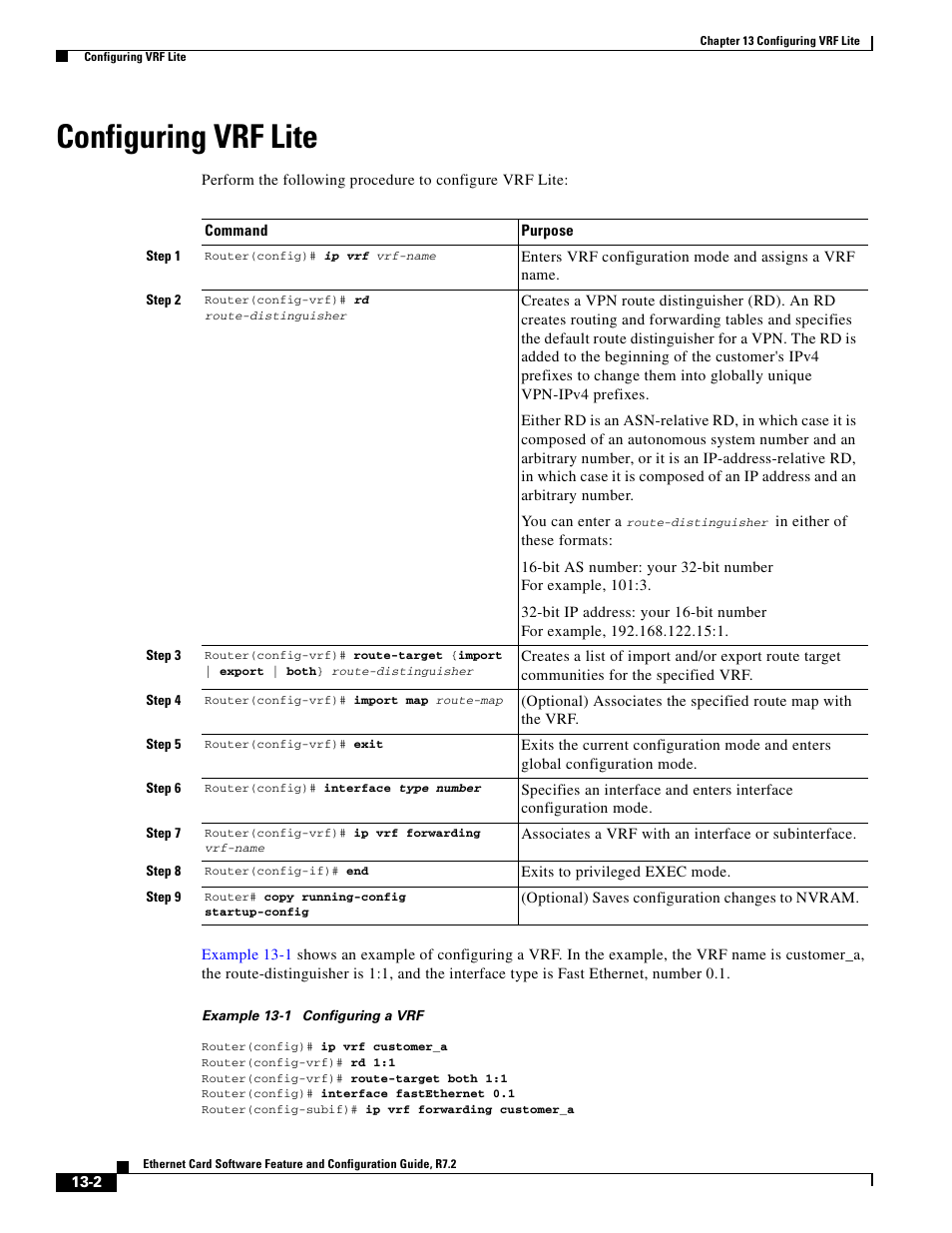 Configuring vrf lite | Cisco 15327 User Manual | Page 202 / 584