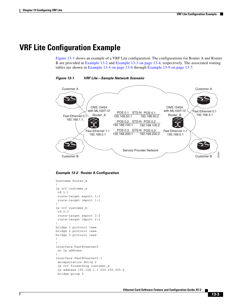 Vrf lite configuration example, Figure 13-1 | Cisco 15327 User Manual | Page 203 / 584