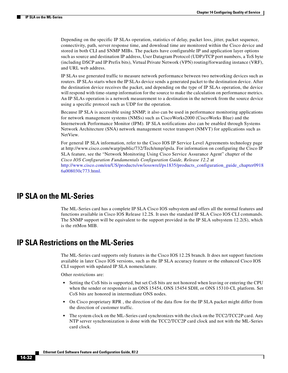 Ip sla on the ml-series, Ip sla restrictions on the ml-series | Cisco 15327 User Manual | Page 240 / 584