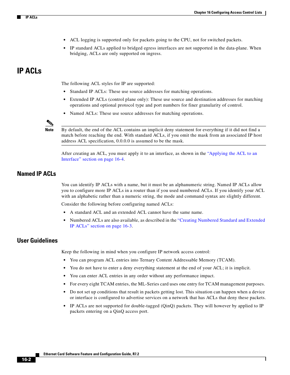 Ip acls, Named ip acls, User guidelines | Cisco 15327 User Manual | Page 248 / 584