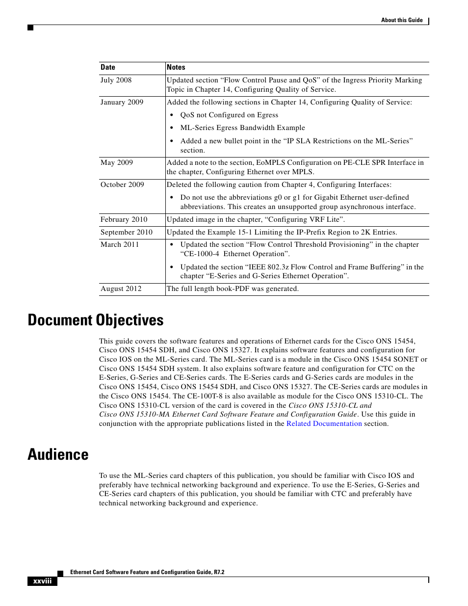 Document objectives, Audience | Cisco 15327 User Manual | Page 28 / 584