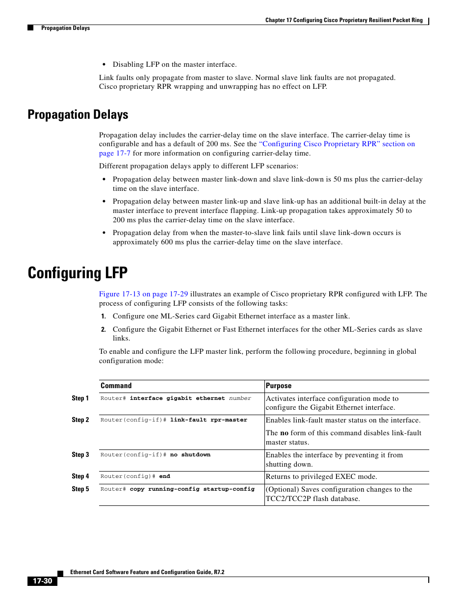 Propagation delays, Configuring lfp | Cisco 15327 User Manual | Page 282 / 584