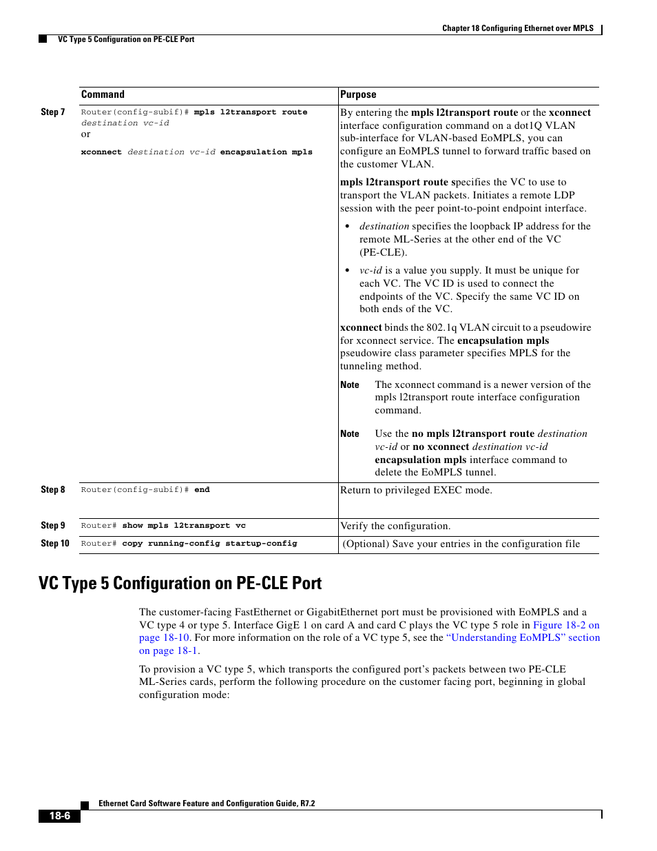 Vc type 5 configuration on pe-cle port | Cisco 15327 User Manual | Page 298 / 584