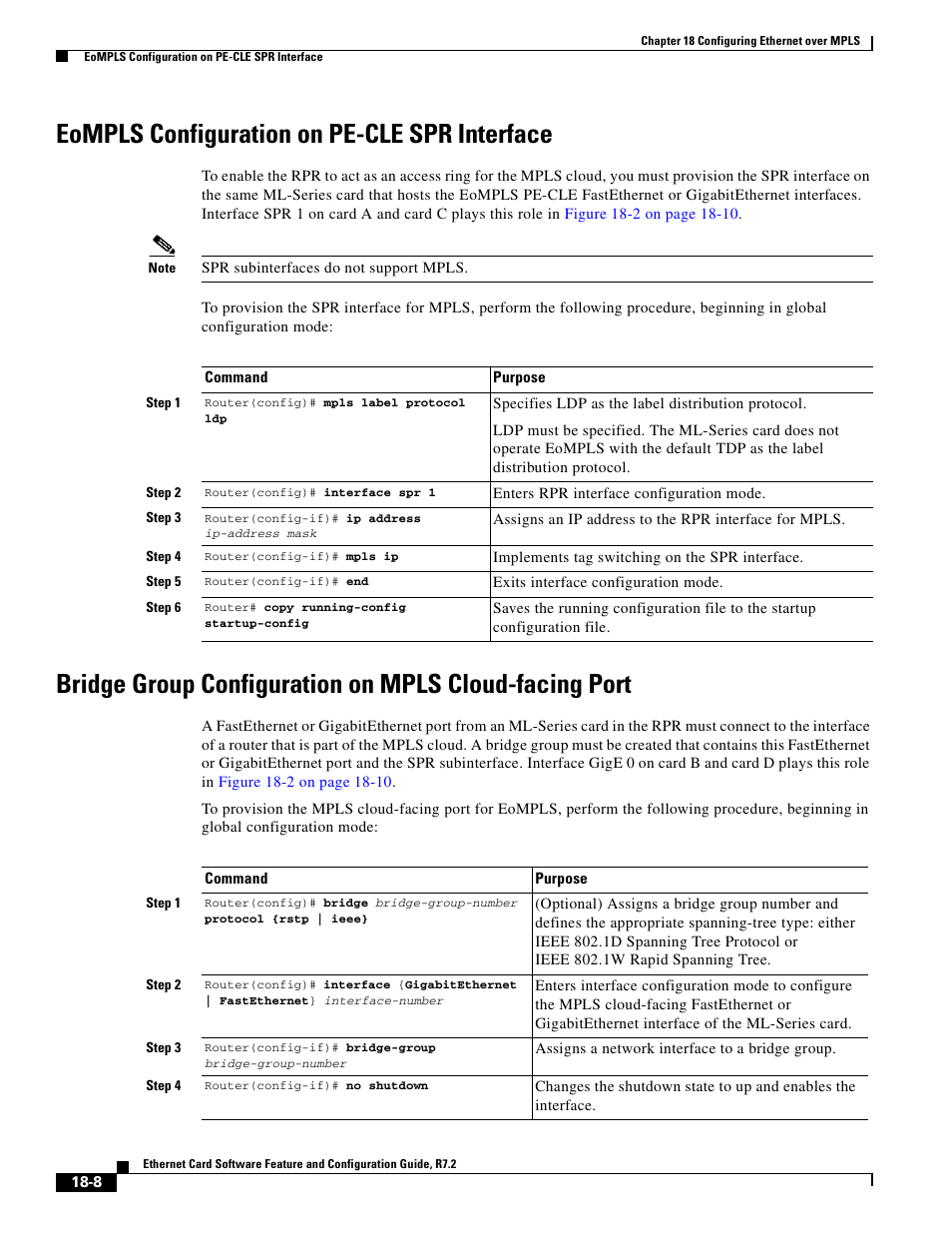 Eompls configuration on pe-cle spr interface | Cisco 15327 User Manual | Page 300 / 584