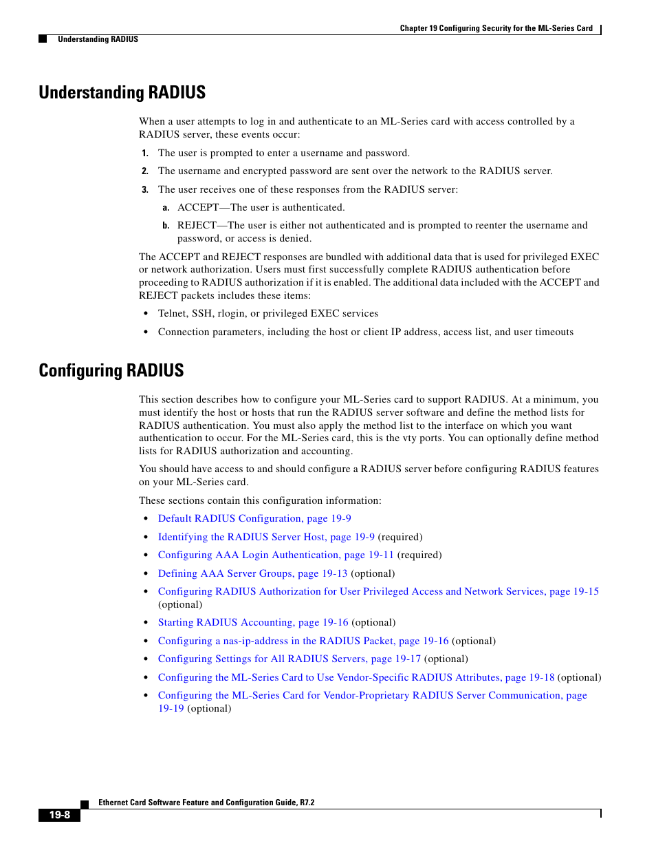 Understanding radius, Configuring radius | Cisco 15327 User Manual | Page 320 / 584