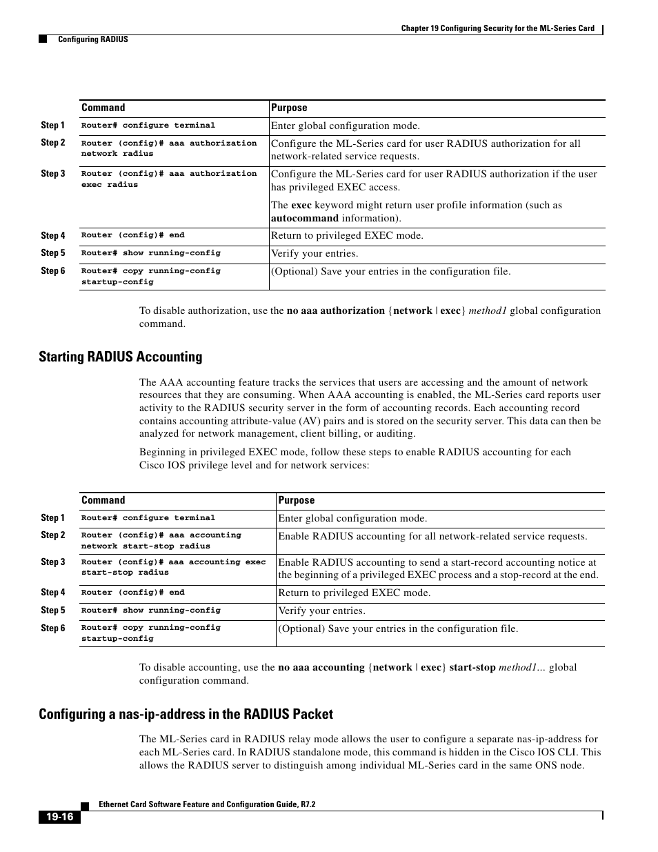 Starting radius accounting, Configuring a nas-ip-address in the radius packet | Cisco 15327 User Manual | Page 328 / 584