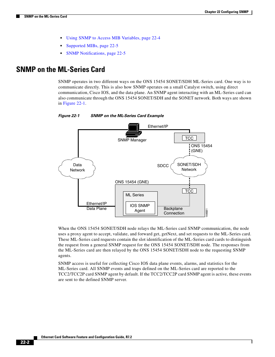 Snmp on the ml-series card, Figure 22-1 | Cisco 15327 User Manual | Page 368 / 584