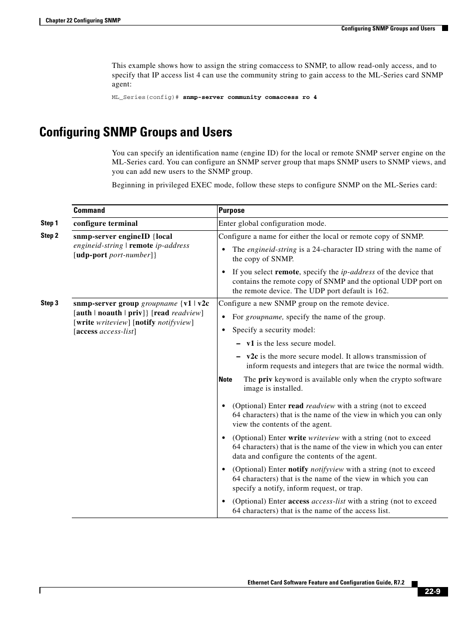 Configuring snmp groups and users | Cisco 15327 User Manual | Page 375 / 584