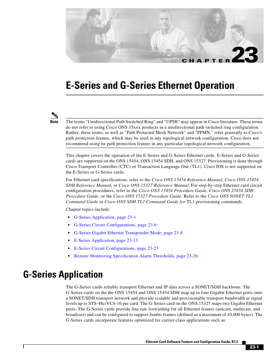 E-series and g-series ethernet operation, G-series application, C h a p t e r | Cisco 15327 User Manual | Page 381 / 584