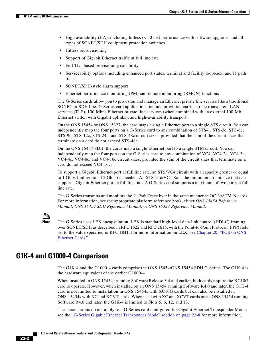 G1k-4 and g1000-4 comparison | Cisco 15327 User Manual | Page 382 / 584