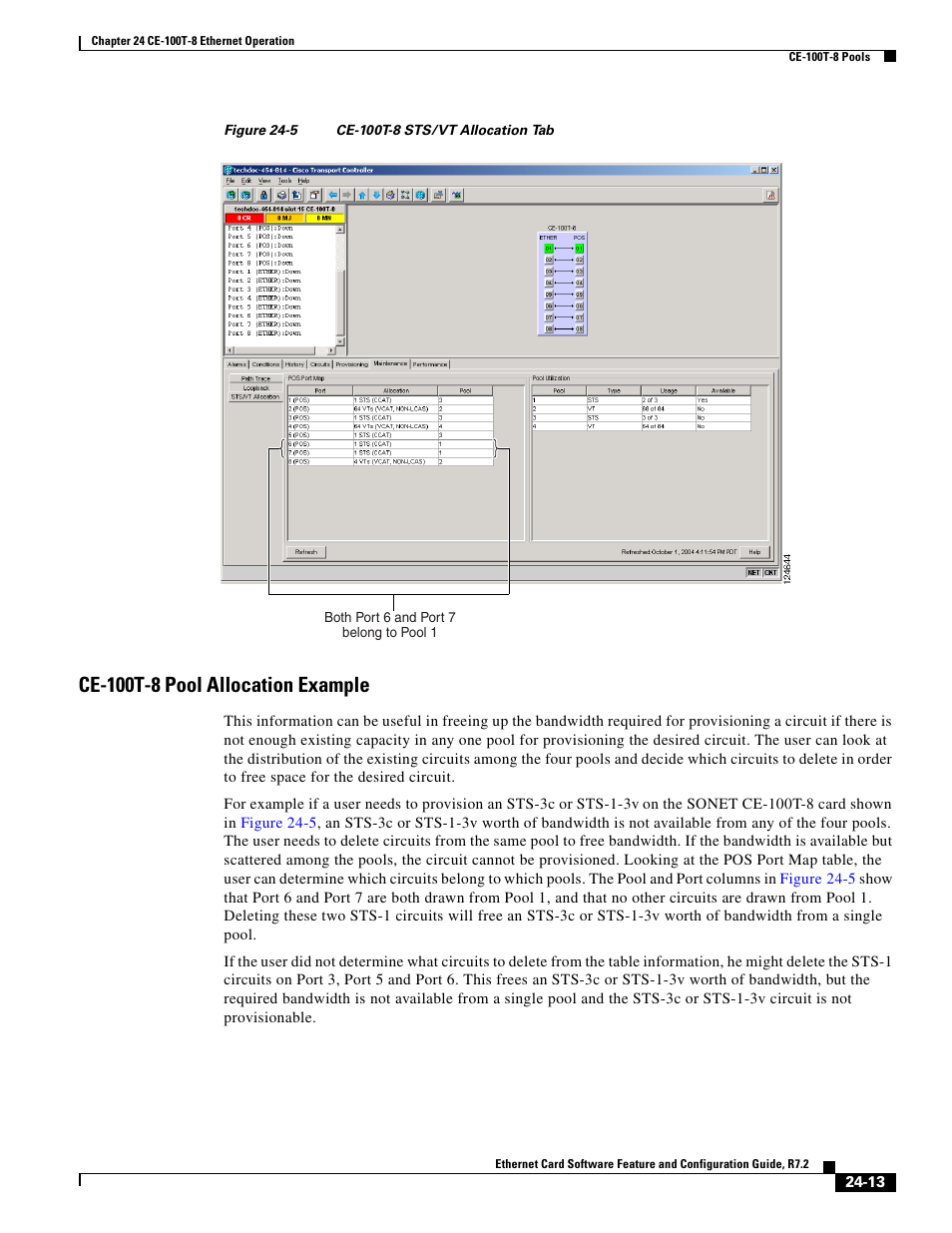 Ce-100t-8 pool allocation example, Figure 24-5 | Cisco 15327 User Manual | Page 421 / 584