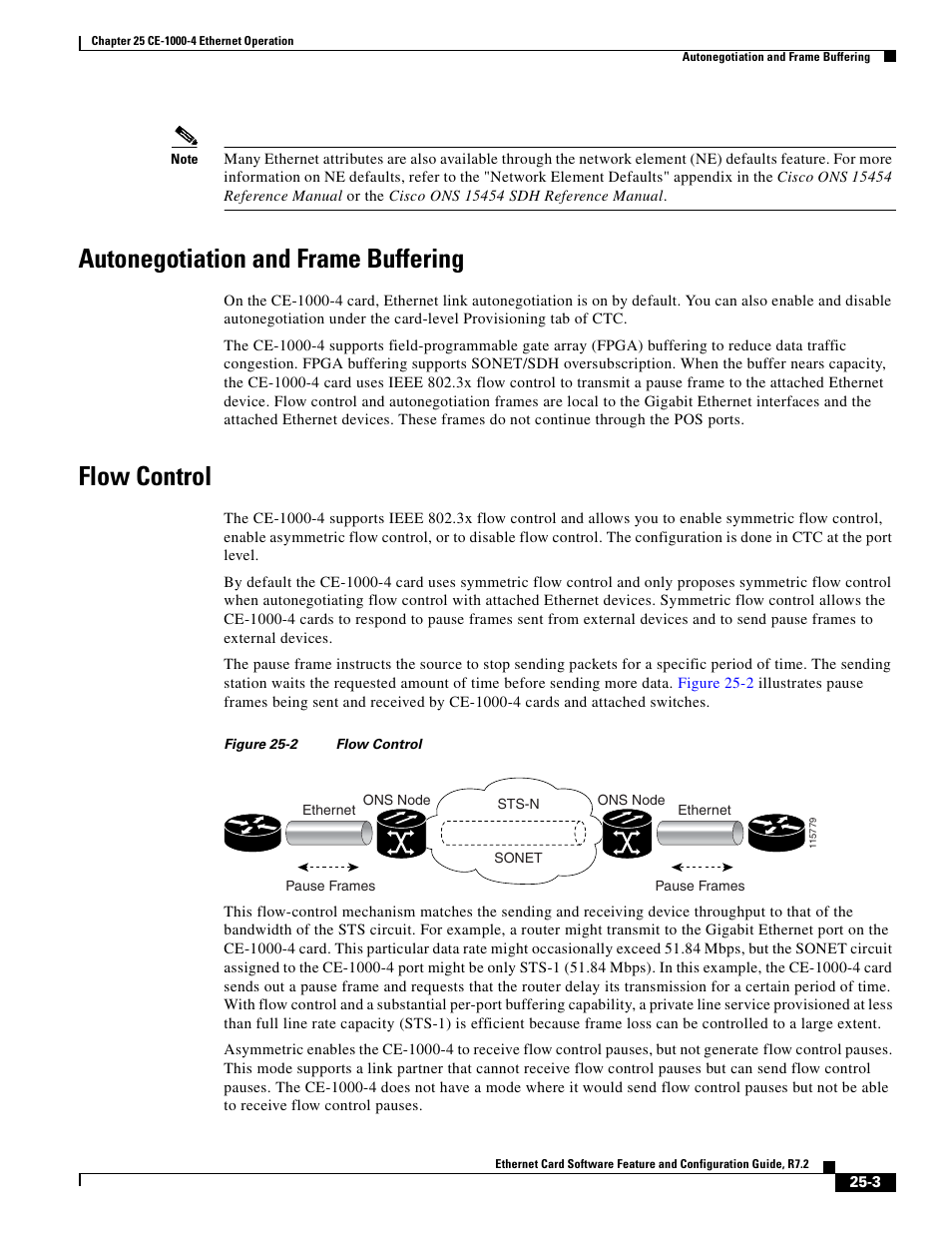 Autonegotiation and frame buffering, Flow control, Figure 25-2 | Cisco 15327 User Manual | Page 427 / 584